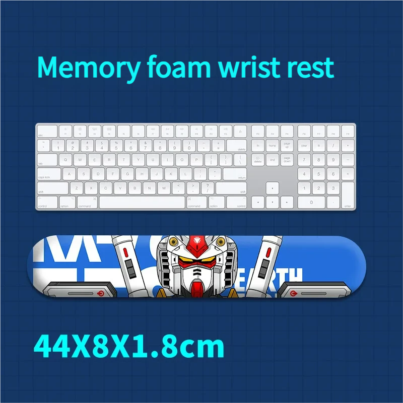 Vibrant, detailed Gundam ergonomic hand Wrist Pad & wrist rest, featuring iconic mobile suit designs for superior comfort and support during long sessions.
