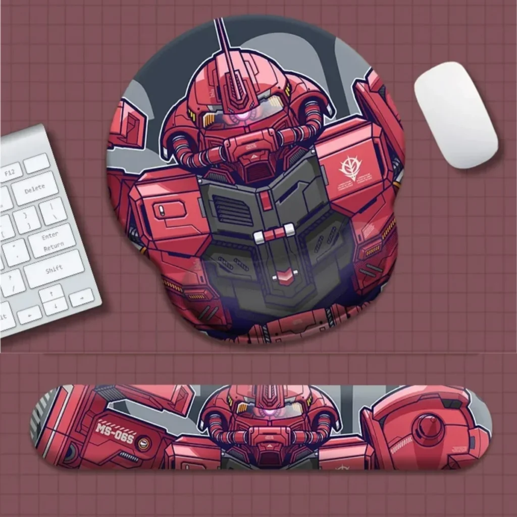 Dynamic Gundam ergonomic Wrist pad & wrist rest showcases vibrant mecha artwork, providing superior support for comfortable, iconic anime-themed desk setups.
