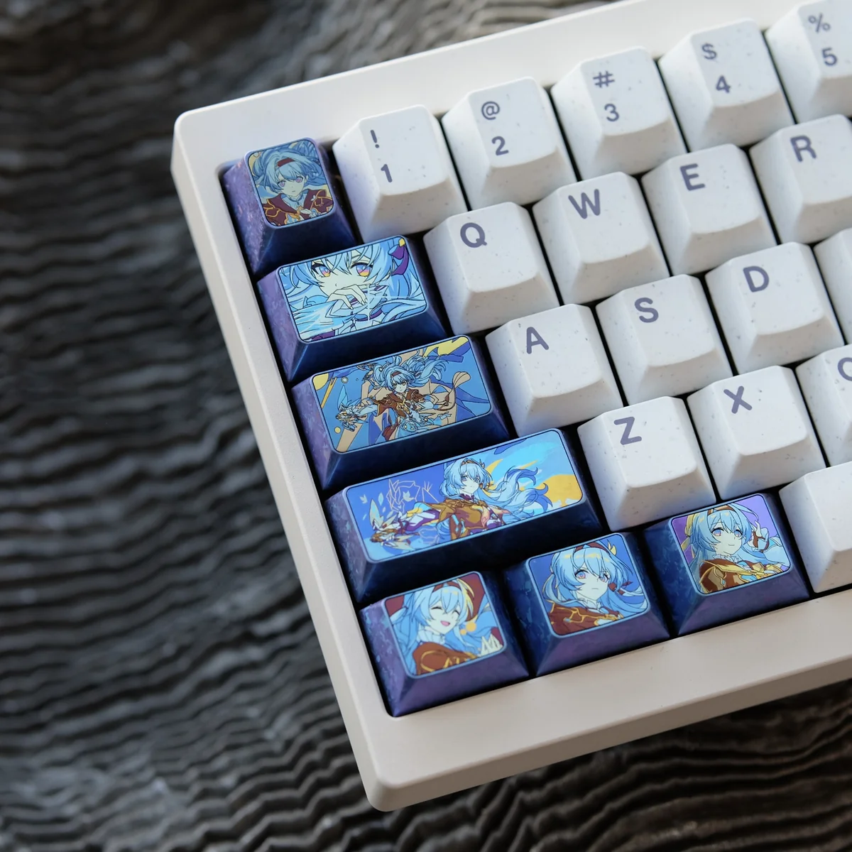 Exclusive Honkai Star Rail Firefly Titanium Artisan Keycap. Gallery views reveal vibrant anime art, premium metallic finish, and intricate 1.75U Caps Key.