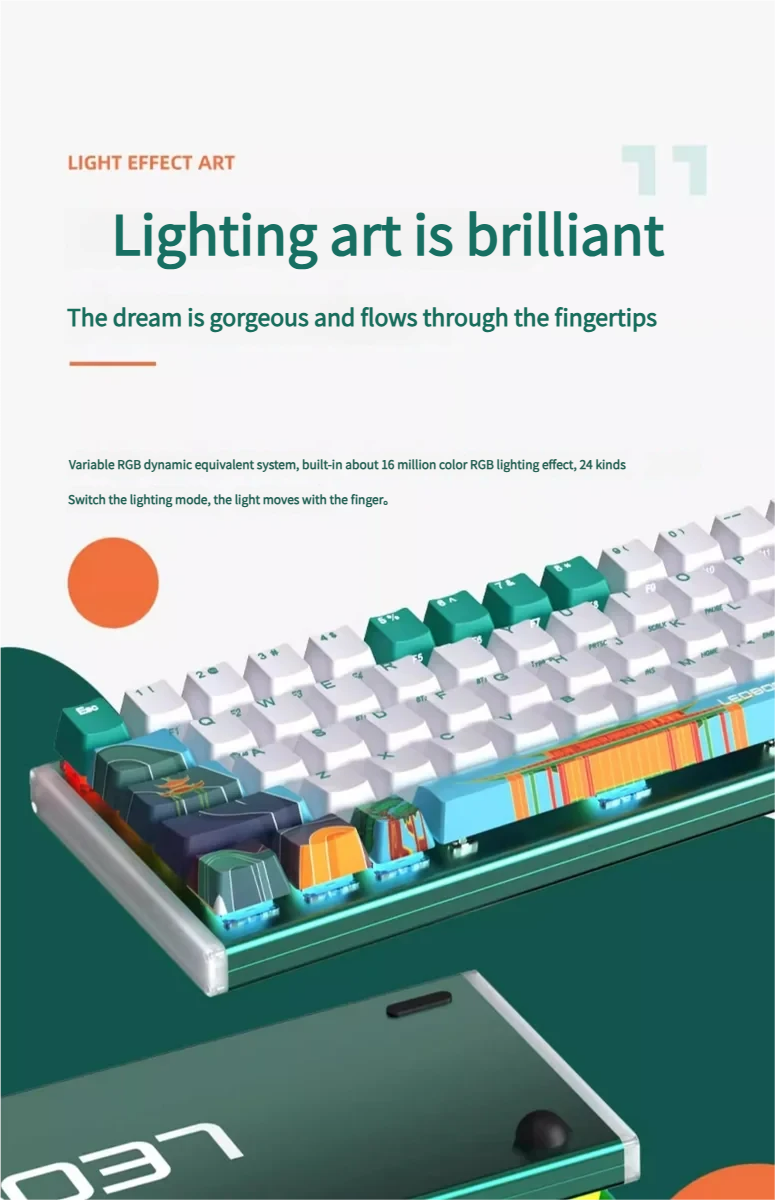 Premium K67 tri-mode custom mechanical keyboard showcasing a captivating White Tiger Gazing at the Moon artistic design for a truly unique setup.