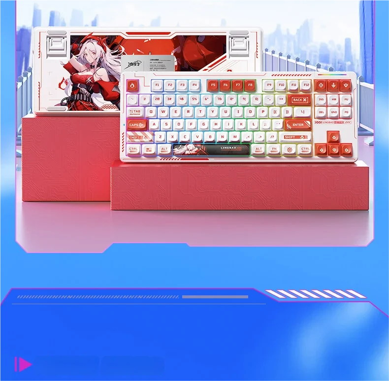 K87 Seraphina custom tri-mode hot-swappable mechanical keyboard, featuring whimsical flower field switches and artistic SSA keycaps.