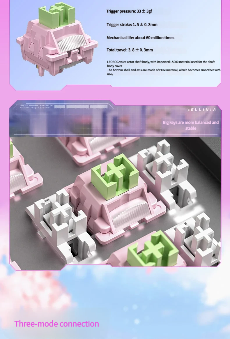 K87 Tri-Mode Mechanical Keyboard featuring an enchanting Ailiniya Flower Field design on SSA keycaps, highlighting artistic and hot-swappable featuring.