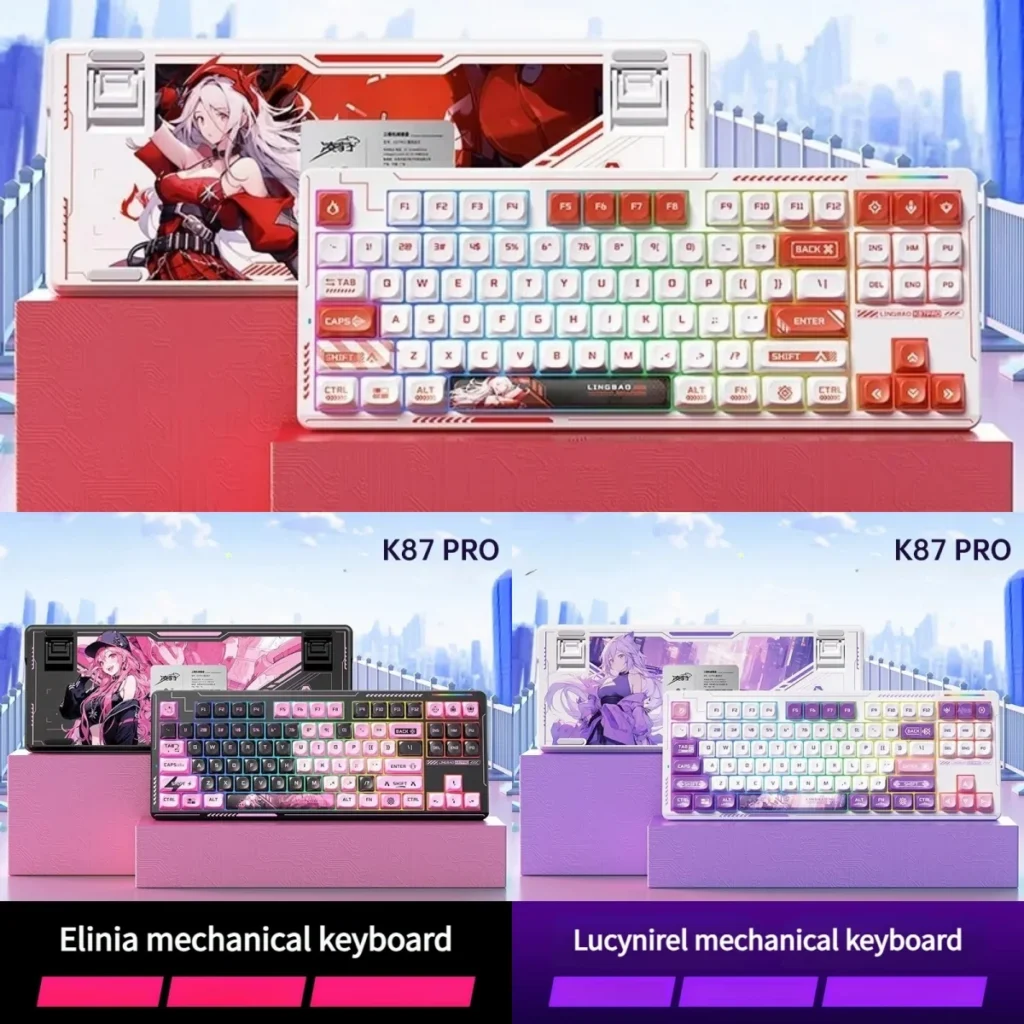 K87 Custom Tri-Mode Mechanical Keyboard with an enchanting artistic design on unique SSA spherical keycaps.