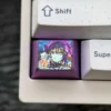 Vibrant Kurumi Tokisaki titanium keycap, showcasing iconic Date A Live anime art on premium metallic alloy for collectors.