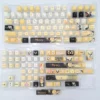 Angelic Mercy Overwatch artisan keycap set gallery, showcasing exquisite white and gold design from multiple elegant angles. A futuristic masterpiece.
