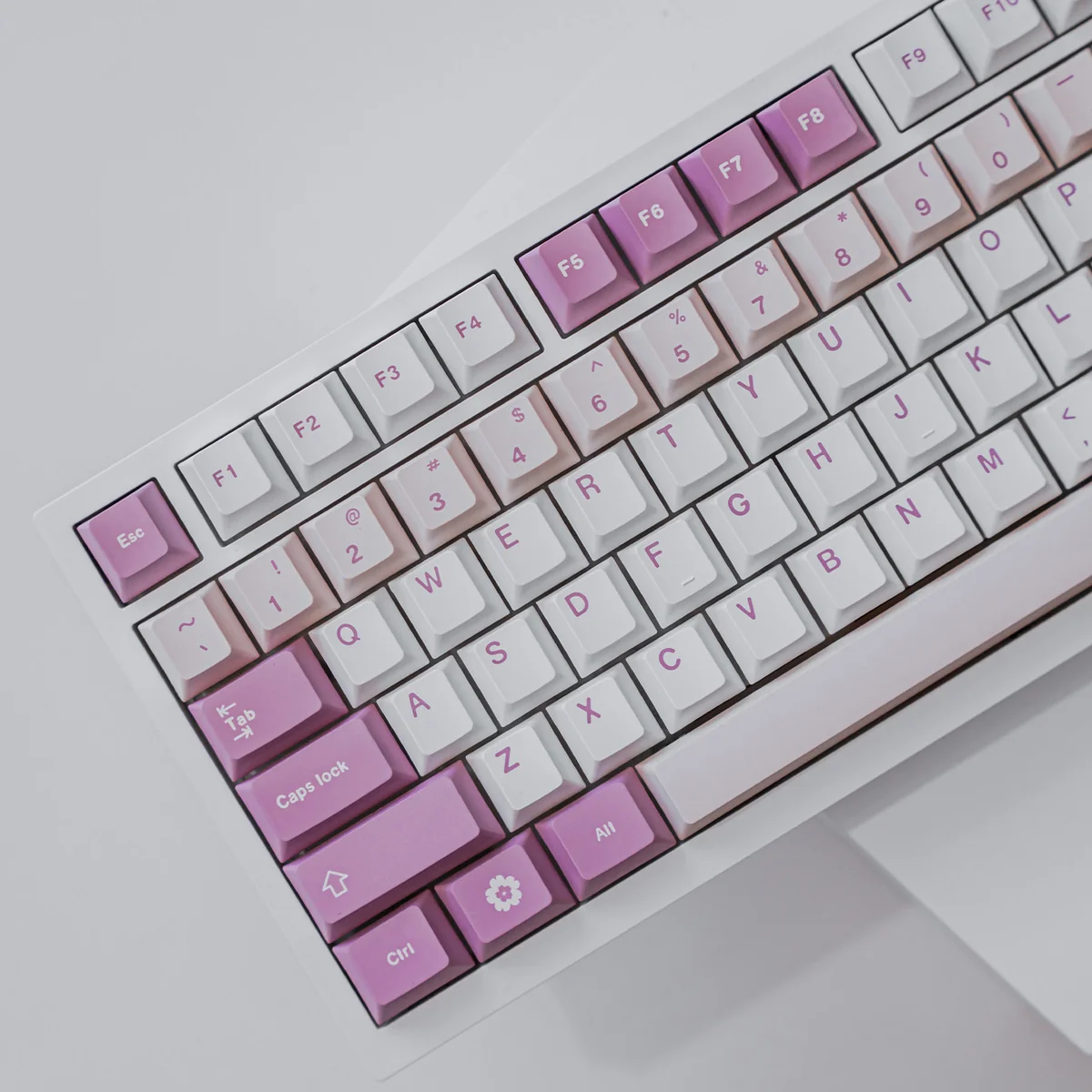 Vibrant, dye-sublimated Monster Hunter PBT keycaps set showcasing iconic creatures and weapons from multiple premium angles.