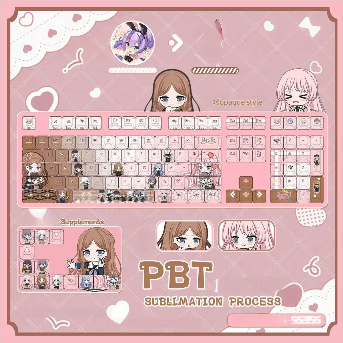 Experience the BanG Dream! It’s MyGO!!!!! Anime PBT keycaps set through detailed gallery views, highlighting vibrant character illustrations and premium crafted PBT material.