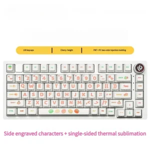 Orchid Whisper Side-Engraved PBT Keycaps Set showcasing delicate pastel orchids and elegant side-engraved, shine-through legends for a serene aesthetiics.