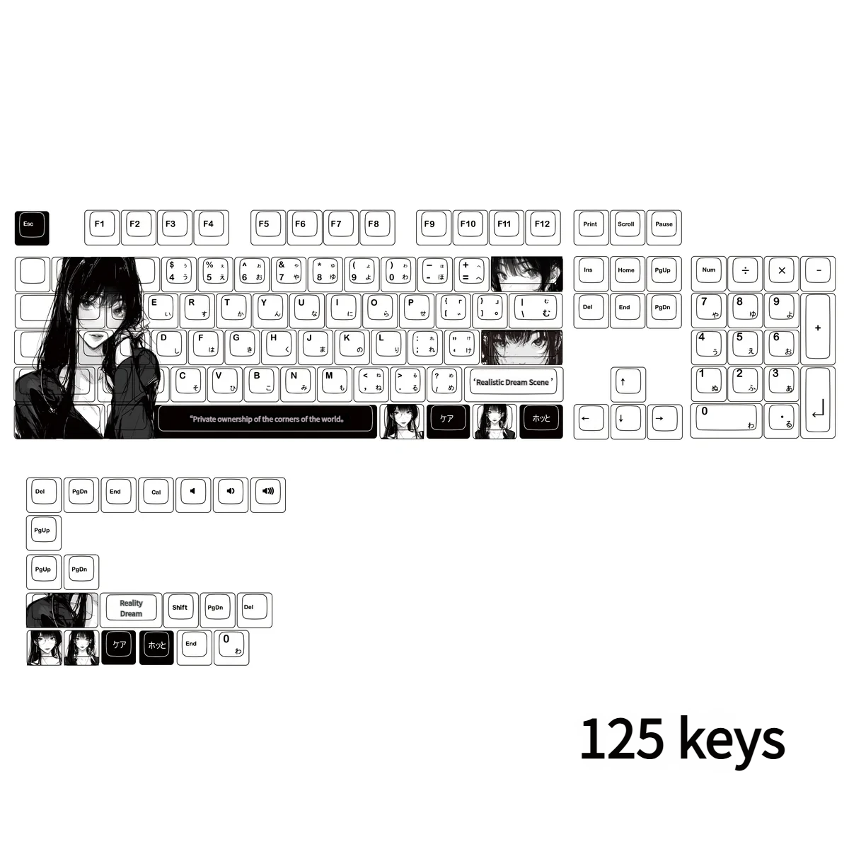 Whimsical Nai Cherry Keycap Set gallery, featuring vibrant dye-sub legends and durable PBT from multiple angles, highlighting unique artistic.