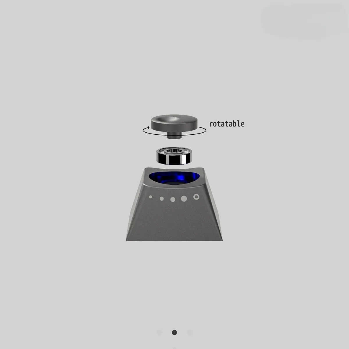 Detailed views of the PE-K-5 Premium Mechanical Keycap, revealing its industrial elegance and metallic sheen.