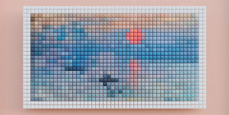 Close-up gallery of a large, high-quality pixel art gaming surface, demonstrating its vibrant colors, water-resistant properties, and ergonomic design for gamers.