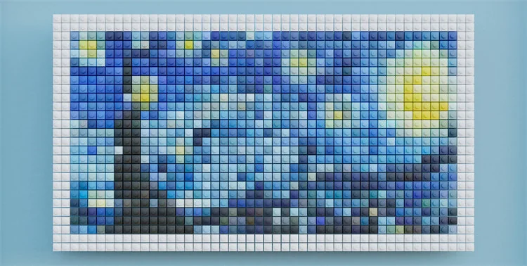 Overhead view of a spacious, custom pixelated desk accessory, highlighting its immersive retro aesthetic, non-slip base, and easy-to-clean, durable material.