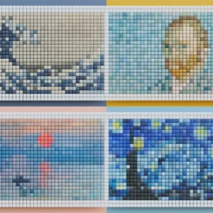 Vibrant retro gaming desk pad featuring a unique pixelated scene, perfect for enhancing any modern workspace with durable, spill-resistant surface.