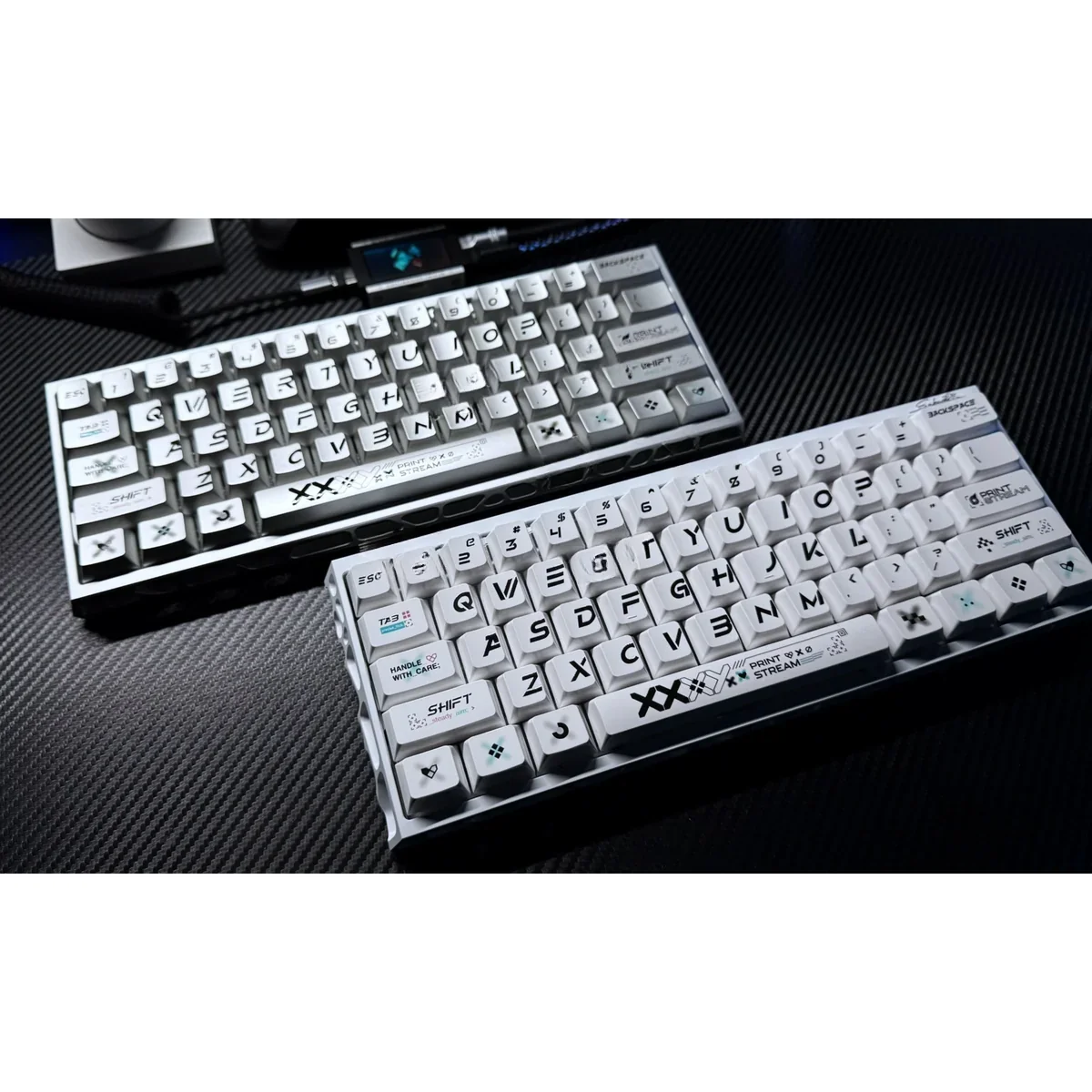 Printstream keycap set variant featuring a specific character, emphasizing the iconic metallic and ceramic finishes, inspired by dynamic graffiti art.