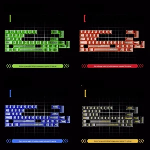 Vibrant Dawn Transparent PC Supplement Keycap Set main image, displaying their unique artistic aesthetic, ethereal light, and stunning transparent gradients.