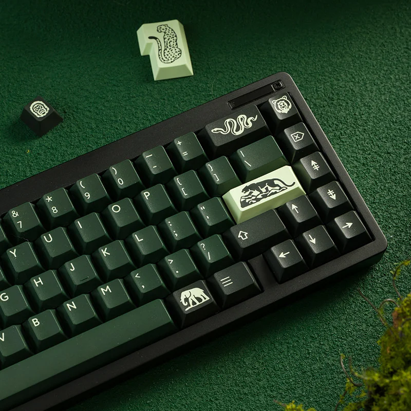 Multiple angles of PBTfans Untamed keycaps, revealing the premium ABS material and distinct organic aesthetic.