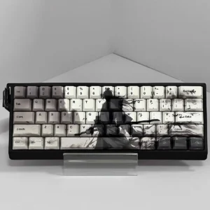 Premium Warrior Keycaps Set, durable PBT dye-sublimated with intricate traditional Japanese warrior motifs and sharp cultural symbolism.