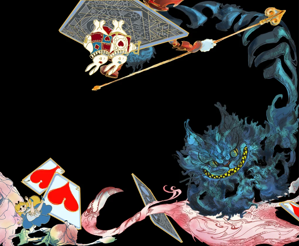 Underside view of the Alice in Wonderland Mouse Pad, highlighting its anti-slip natural rubber base