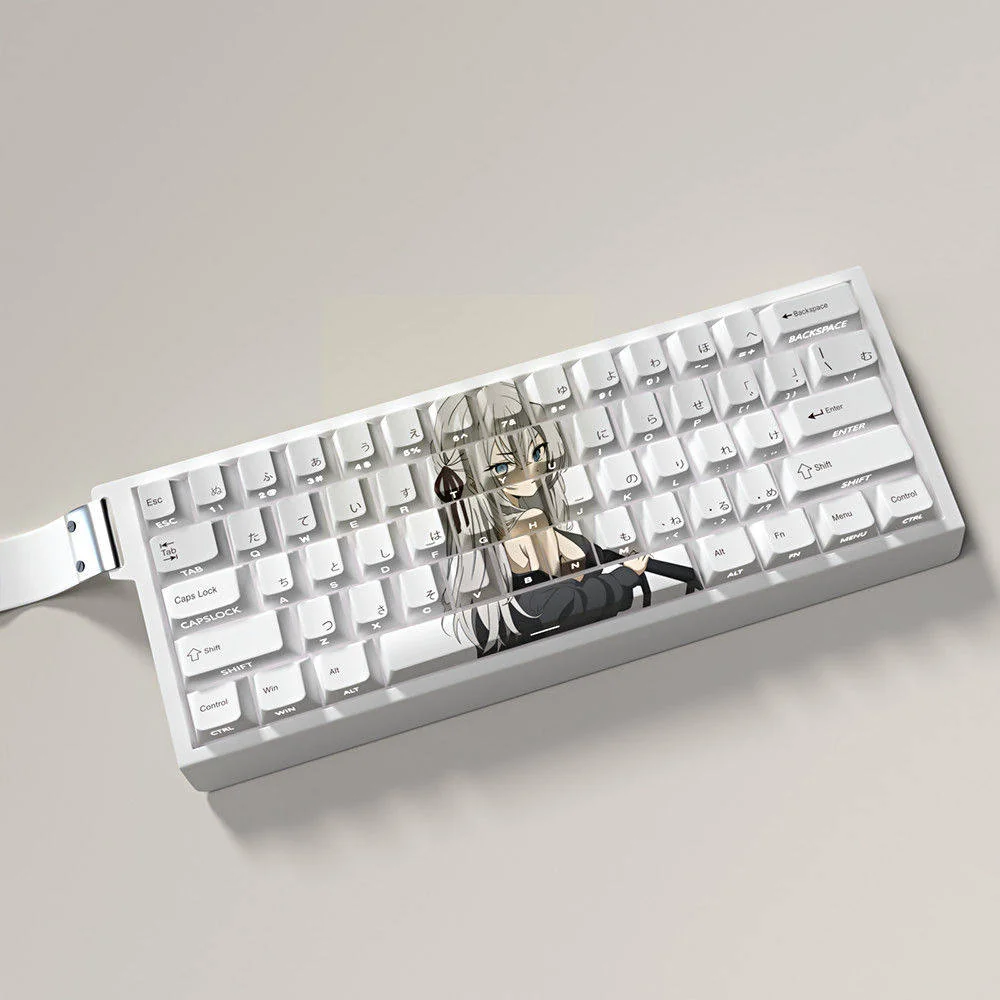 Side profile of Alya Sometimes Hides Her Alisa Kujou side-printed showing keycap shape and fit