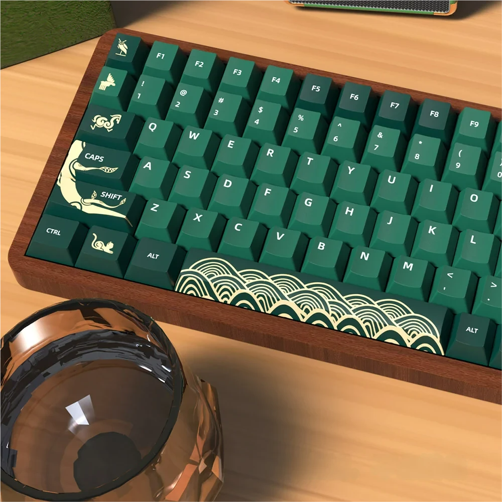 Close-up of Animal Crossing keycaps, highlighting dye-sublimated details and crisp legends.