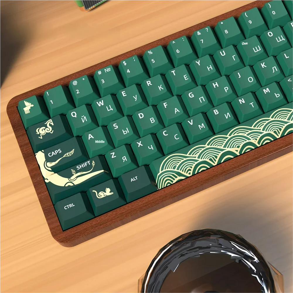 Detail view of a specific Animal Crossing themed keycap, showcasing the PBT texture.