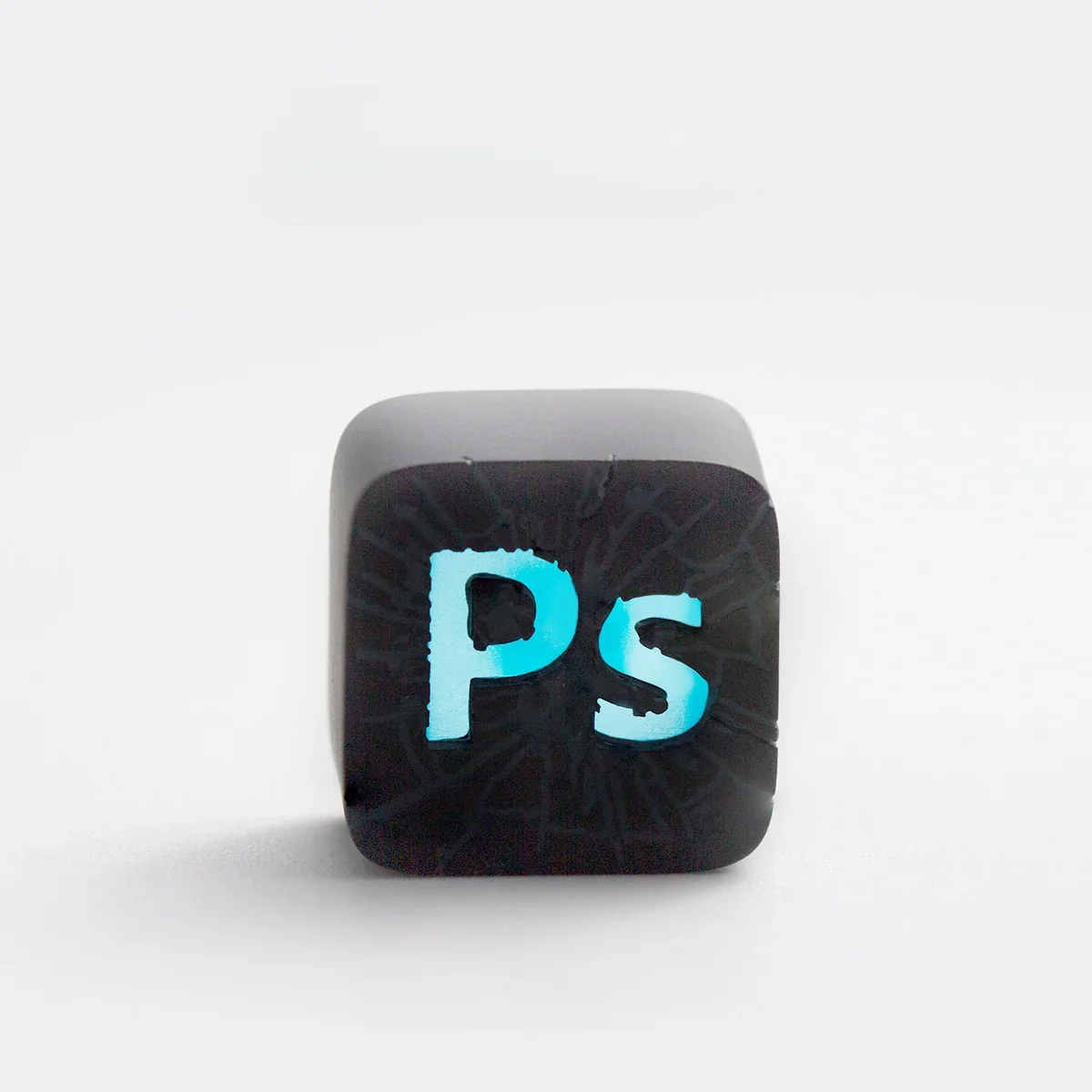 Close-up of Artisan PS Logo Keycap Iconic PS-themed artisan highlighting handcrafted details and finish