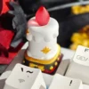 Handcrafted resin Candle ESC Keycap glowing on a mechanical keyboard