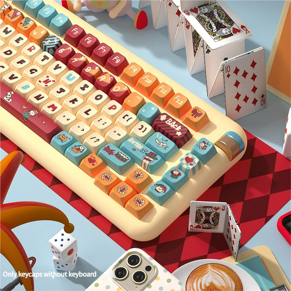 Close-up of Cat Circus Series Keycap Whimsical Cat Circus PBT highlighting handcrafted details and finish