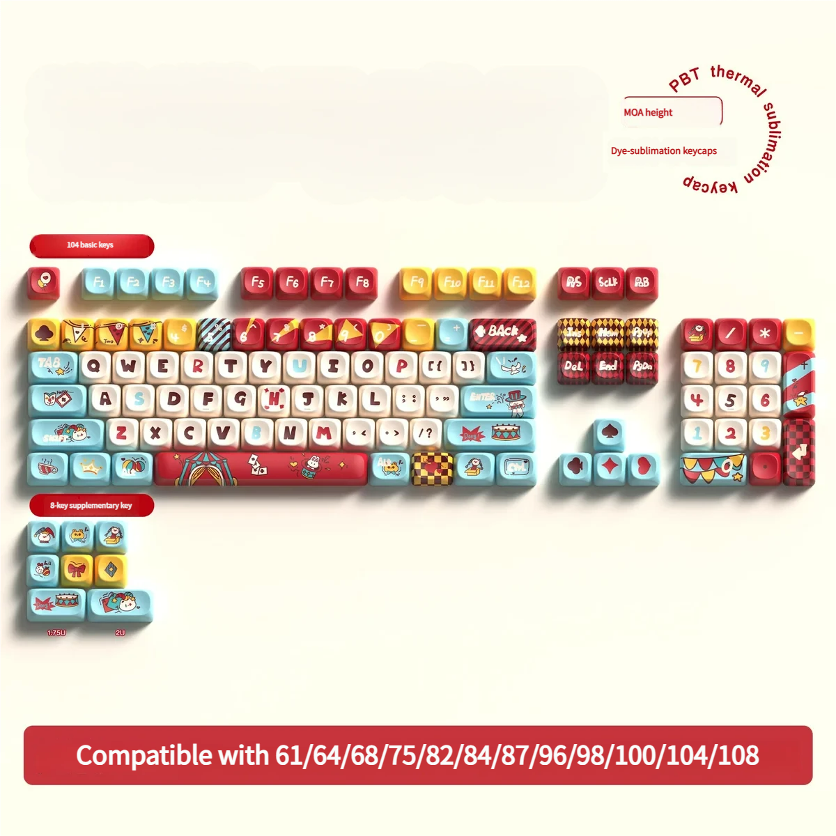 Detailed view 7 of Cat Circus Series Keycap Whimsical Cat Circus PBT artisan keycap