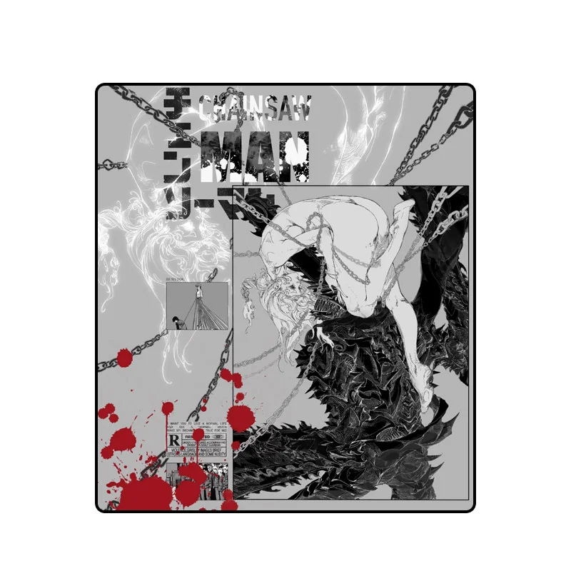 Chainsaw Man gaming mouse pad with vibrant artwork