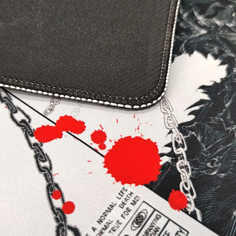 Close-up of waterproof jacquard fabric on anime mouse pad