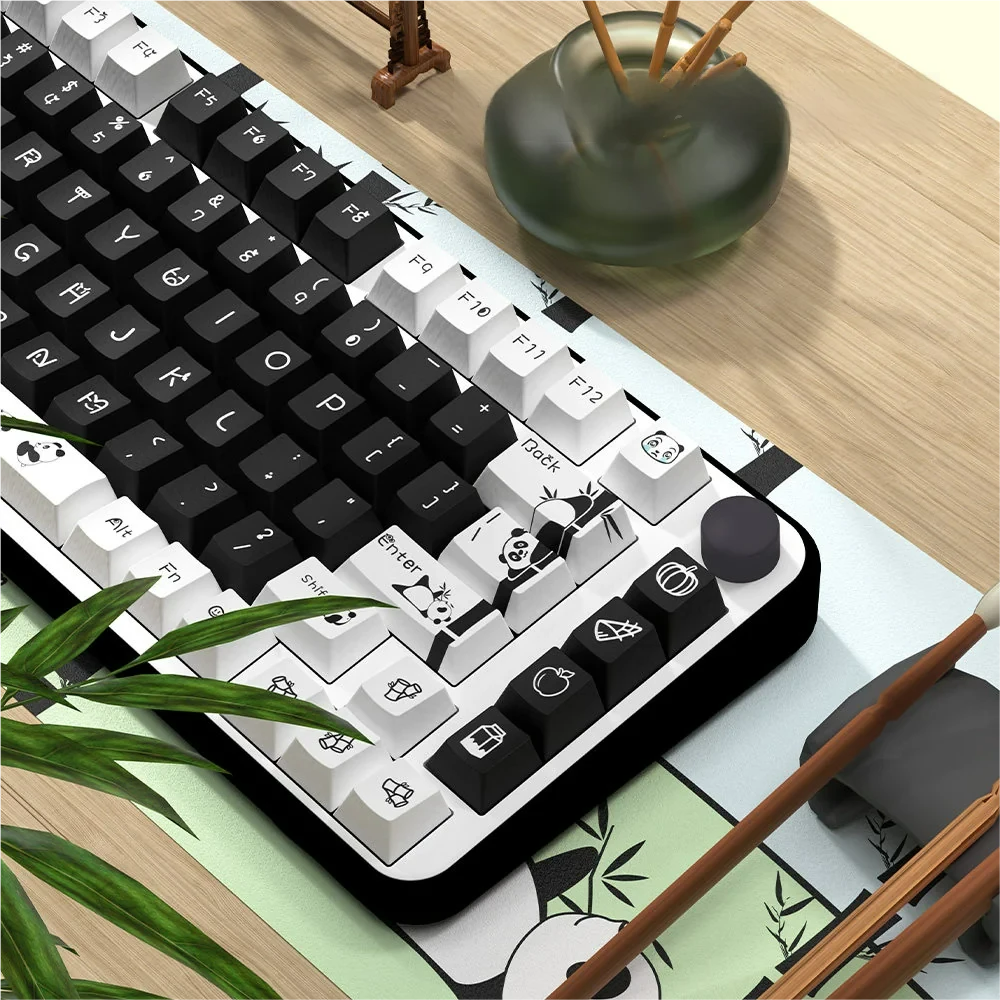 Side profile of Charming Panda Cherry Keycap Charming Red Panda showing keycap shape and fit