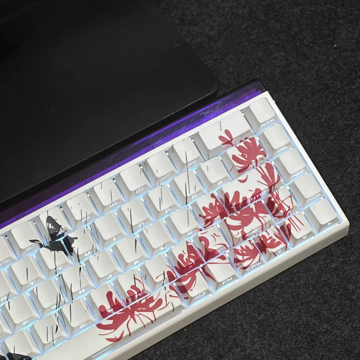 Texture and profile comparison of Cherry PBT keycaps from Tokyo Ghoul set