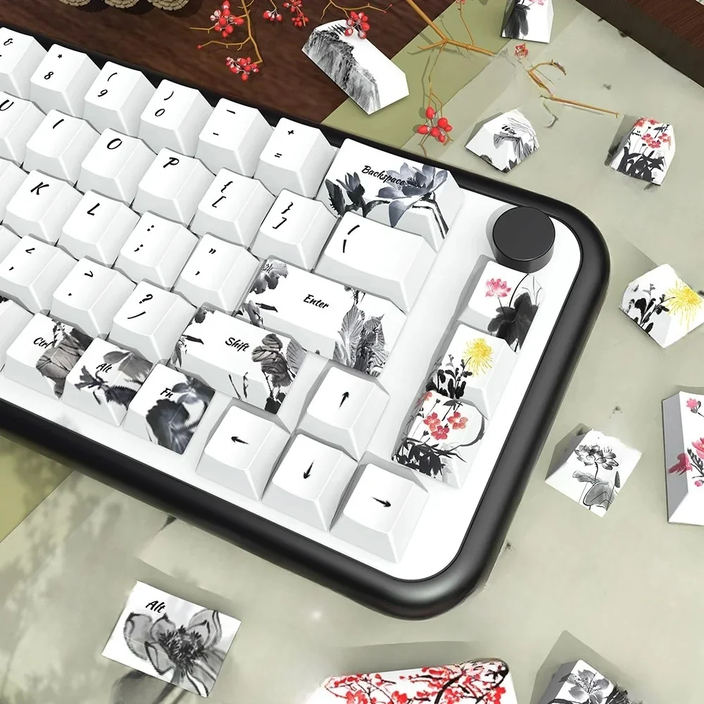 Chinese Ink Wash Cherry Exquisite Chinese Ink installed on a mechanical keyboard setup