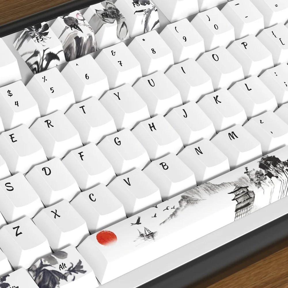 Side profile of Chinese Ink Wash Cherry Exquisite Chinese Ink showing keycap shape and fit