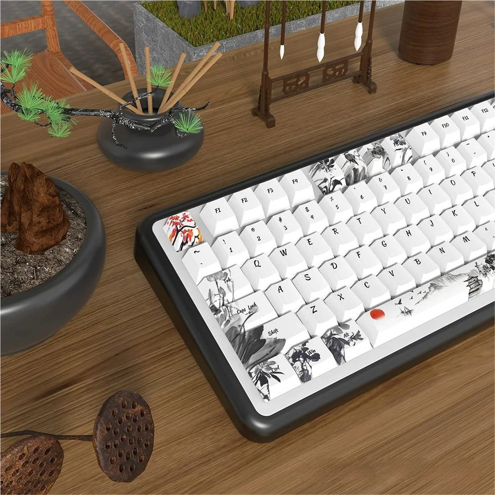 Detailed texture view of Chinese Ink Wash Cherry Exquisite Chinese Ink artisan design