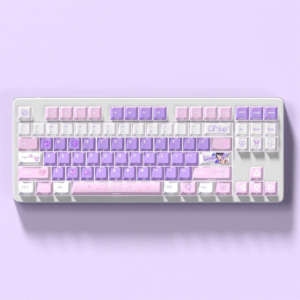 Detail shot of translucent dye-sub legends glowing with backlight