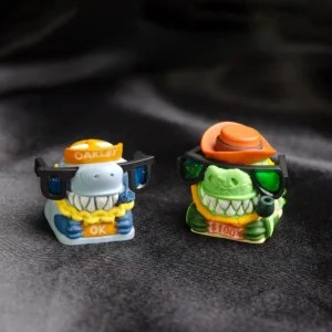 Handcrafted Crocodile Artisan Resin Keycap on Mechanical Keyboard