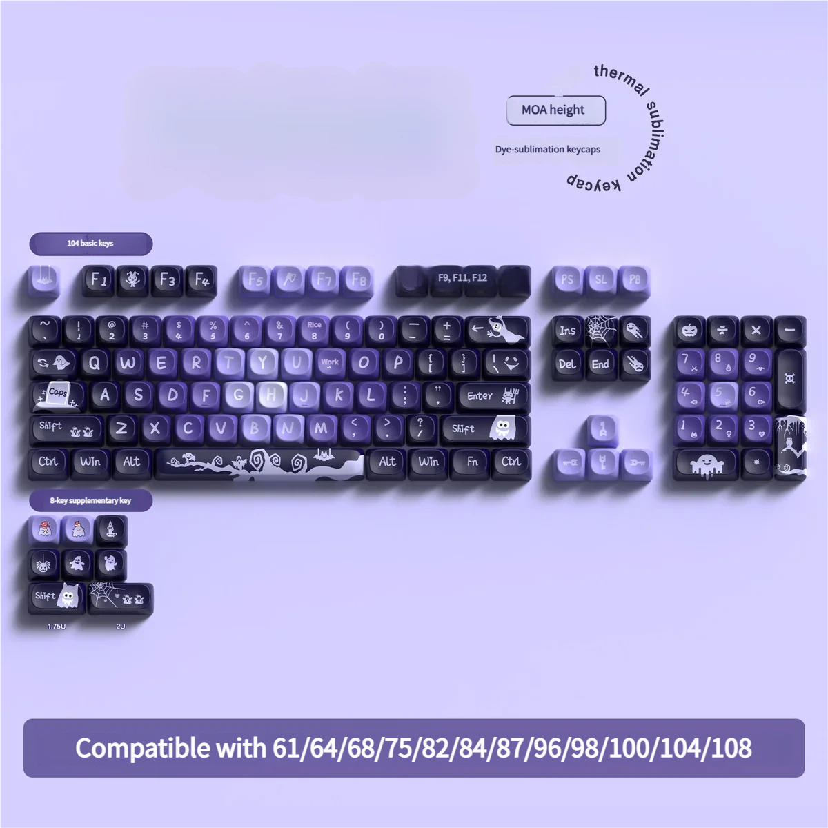 Crying Monster keycaps installed on a custom mechanical keyboard setup