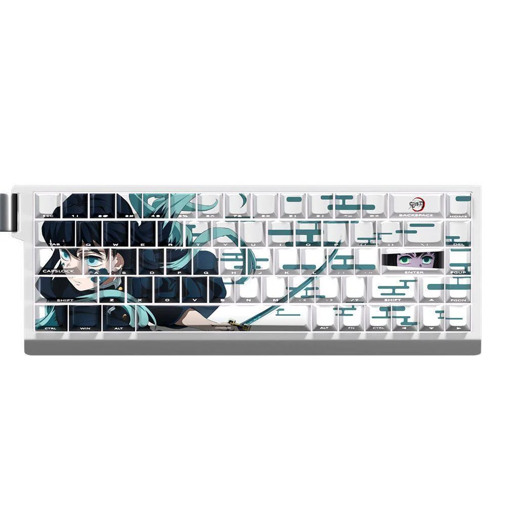 Demon Slayer Muichiro Tokito Exclusive Muichiro installed on a mechanical keyboard setup