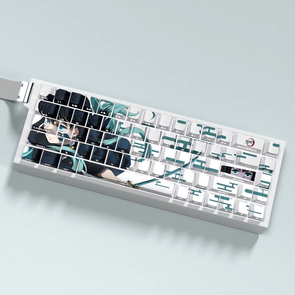 Side profile of Demon Slayer Muichiro Tokito Exclusive Muichiro showing keycap shape and fit