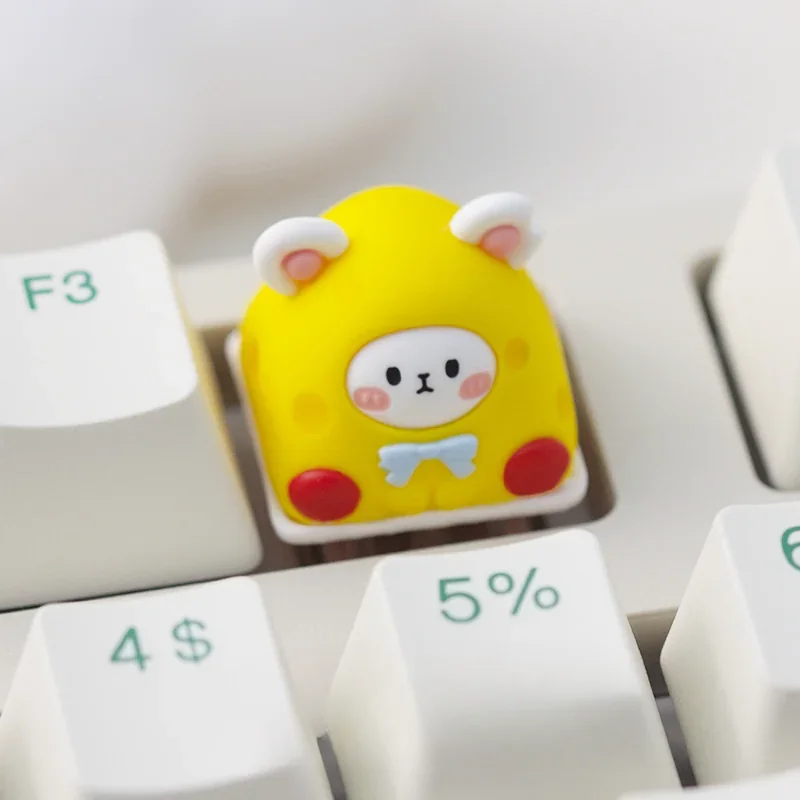 Adorable dessert scene with tiny mice on a custom ESC key