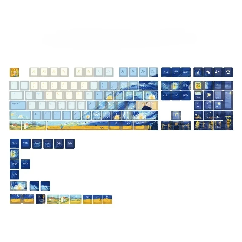Full set of Van Gogh themed mechanical keyboard keycaps
