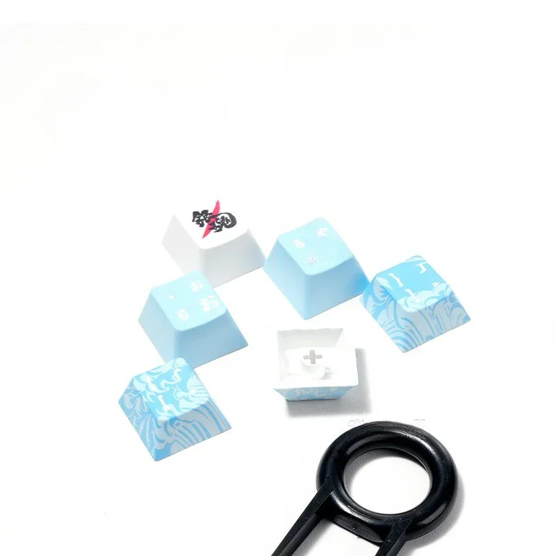 Side profile of Gintama Gintoki Sakata Cherry Exclusive Gintama showing keycap shape and fit