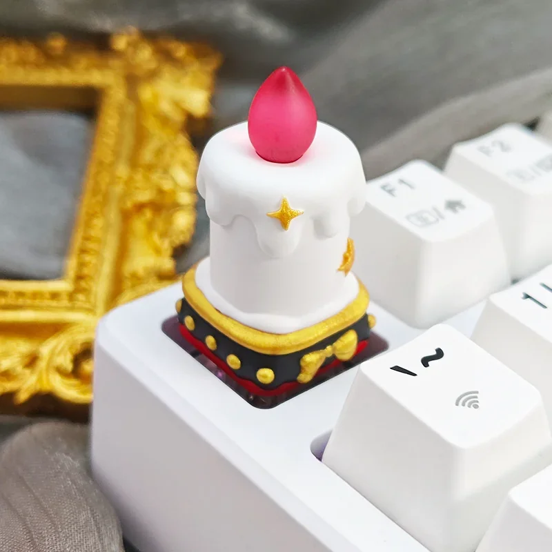 Side view of the handmade Candle ESC Keycap showing Cherry MX stem compatibility
