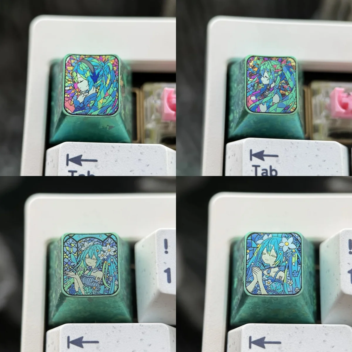 Hatsune Miku Titanium Keycap Broken Glass Effect Keyboard product image
