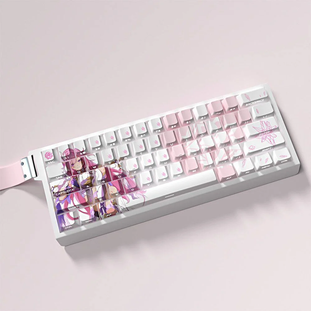 Honkai Impact 3rd Elysia theme keycap design on full set