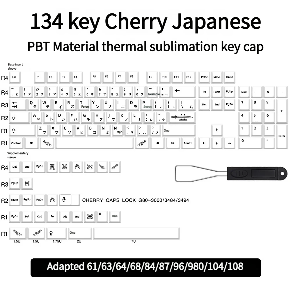 Angle view of Honor Series Cherry Keycap Premium PBT dignified showing sculpt and color layering