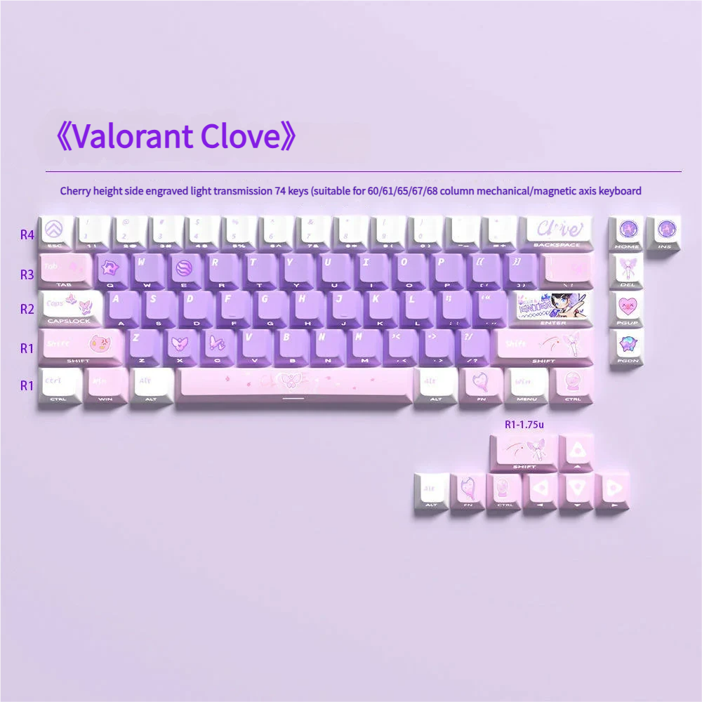 Valorant Clove themed keyboard setup with ambient lighting