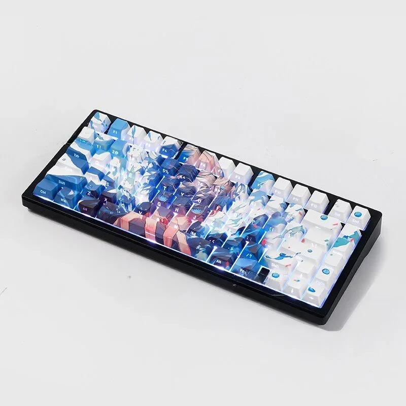 Jujutsu Kaisen Premium Satoru Gojo Satoru theme installed on a mechanical keyboard setup